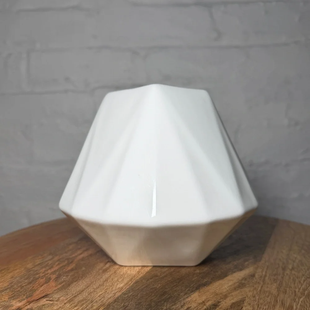 West Elm Geometric White Porcelain Vase